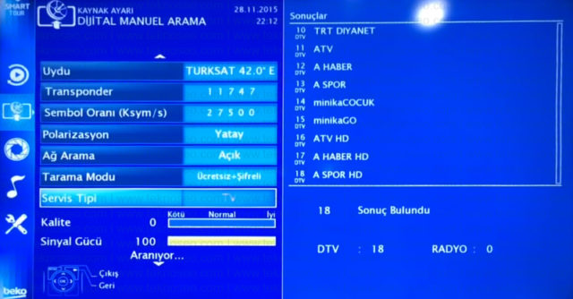 beko,kanal arama,sinyal yok,smart tv,turksat 4a,uydu ayarları