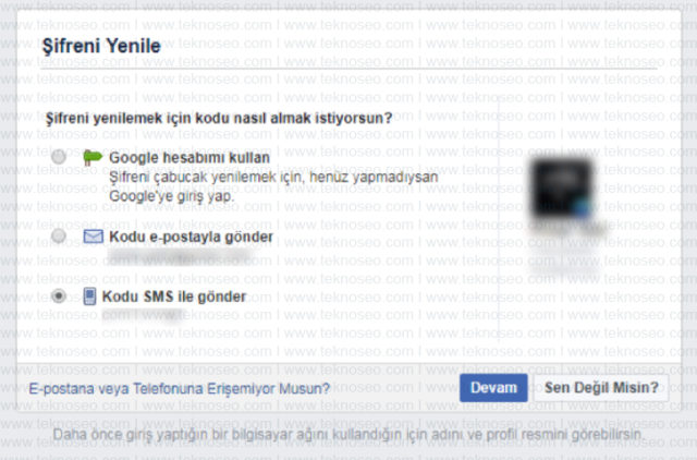 facebook,şifremi unuttum,kimlik ibrazı,güvenilir kişilerden yardım isteme,sorun bildir,kod gelmiyor