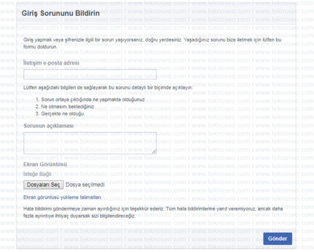 facebook,şifremi unuttum,kimlik ibrazı,güvenilir kişilerden yardım isteme,sorun bildir,kod gelmiyor