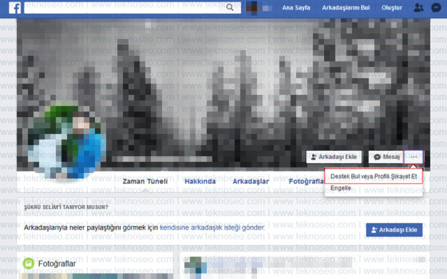 facebook,şikayet et,uygunsuz şeyler paylaşıyor,sahte hesap,birisini taklit ediyor,sahte ad