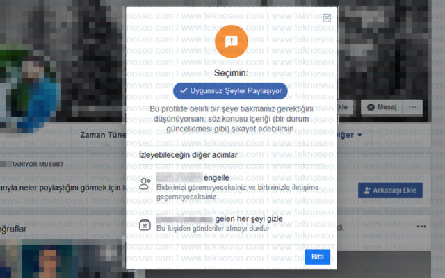 facebook,şikayet et,uygunsuz şeyler paylaşıyor,sahte hesap,birisini taklit ediyor,sahte ad