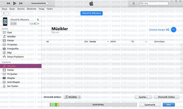 iphone,müzik atma,mp3 atma,itunes ile müzik atma,video atma