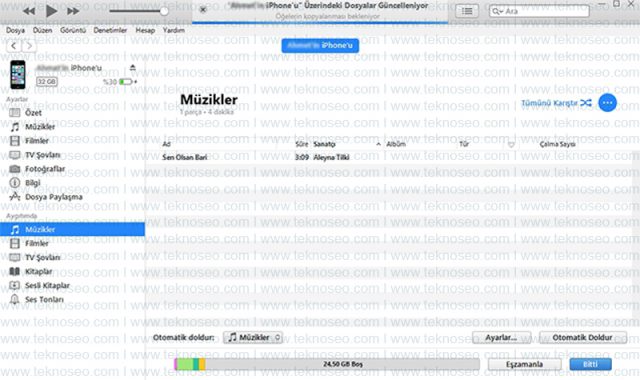 iphone,müzik atma,mp3 atma,itunes ile müzik atma,video atma