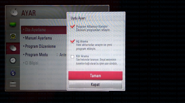 lg,smart tv,turksat 4a,kanal arama,sinyal yok