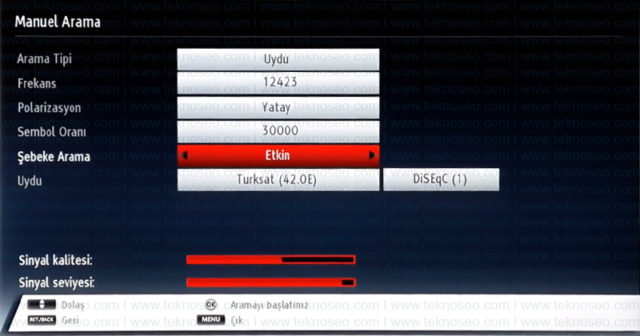 vestel smart tv,turksat 4a,kanal arama,uydu ayarları,sinyal yok