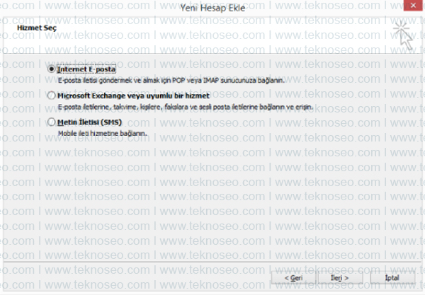 outlook,yandex,kurulum,gelen sunucu,giden sunucu