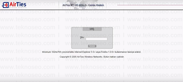 airties rt-102 arayüz giriş şifresi,airties rt-102 modem kurulumu,airties rt-102 sıfırlama,airties rt-102 internet ayarları