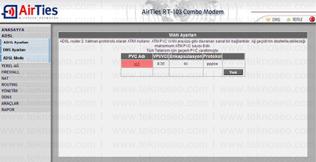 airties rt-103 arayüz giriş şifresi,airties rt-103 modem kurulumu,airties rt-103 sıfırlama,airties rt-103 internet ayarları