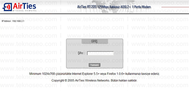 airties rt-205 arayüz giriş şifresi,airties rt-205 modem kurulumu,airties rt-205 kablosuz ayarları,airties rt-205 sıfırlama