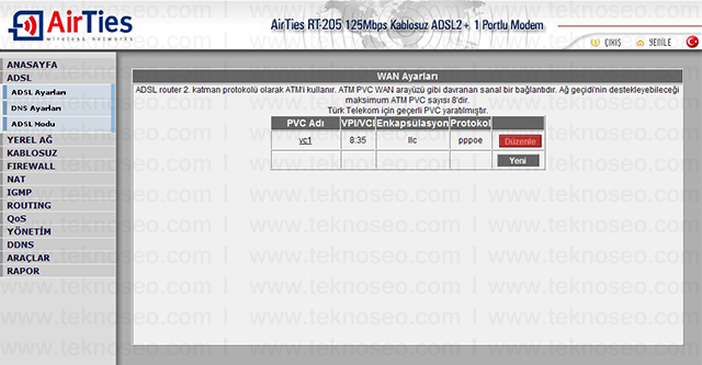 airties rt-205 arayüz giriş şifresi,airties rt-205 modem kurulumu,airties rt-205 kablosuz ayarları,airties rt-205 sıfırlama