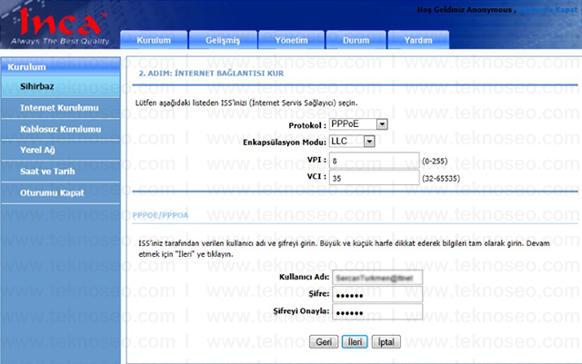 inca im-300nx arayüz giriş şifresi,inca im-300nx modem kurulumu,inca im-300nx kablosuz ayarları,inca im-300nx sıfırlama