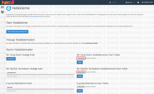 wordpress yedek alma,wordpress alınan yedeği geri yükleme,ftp yedek alma,cpanel üzerinden yedek alma,cpanel üzerinden yedek geri yükleme
