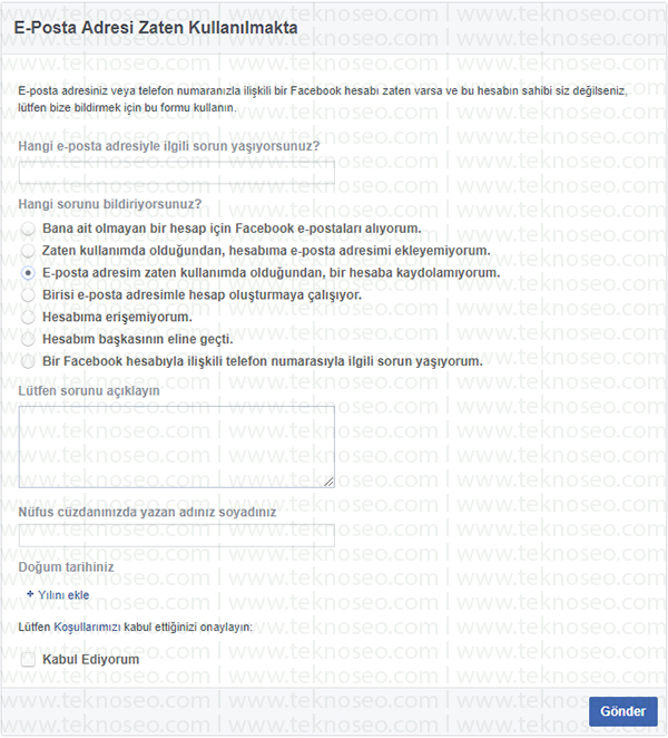 e-posta zaten kullanılmakta hatası nasıl çözülür,facebook e-posta ekleyemiyorum,facebook e-posta zaten kullanılmakta,facebook mail adresi ekleme sorunu