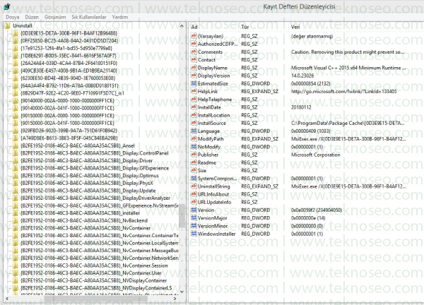 silinmeyen programları silme,kaldıramadığımız programları kaldırma,bir programı tamamen kaldırmak regedit,regedit program kalıntılarını silme