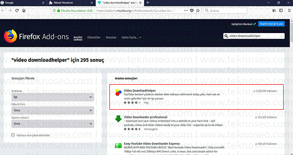 video indirme,video indirme programı,video downloadhelper,firefox video indirme nasıl yapılır,video indirme eklentisi