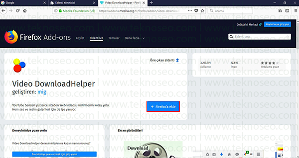 video indirme,video indirme programı,video downloadhelper,firefox video indirme nasıl yapılır,video indirme eklentisi