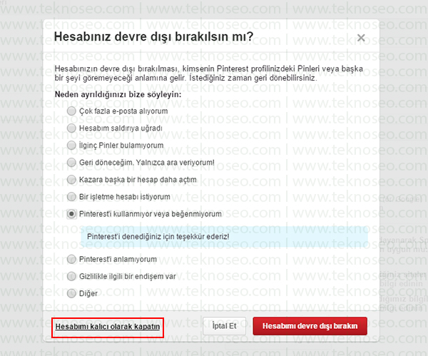 pinterest delete account,pinterest hesap silme,pinterest hesabı nasıl dondurulur,pinterest hesap dondurma,pinterest hesabını kalıcı silme