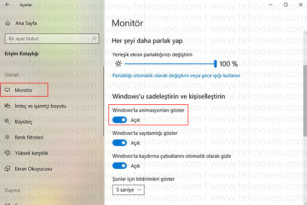 windows 10 başlat menüsü donuyor,windows 10 gereksiz animasyonları kapatma,windows 10 hızlandırma,windows 10 performans artırma