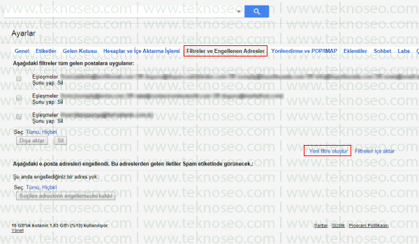 gmail'de spam engelleme,gmail'de kural nasıl oluşturulur,istenmeyen mailleri otomatik silme,istenmeyen mailleri engelleme