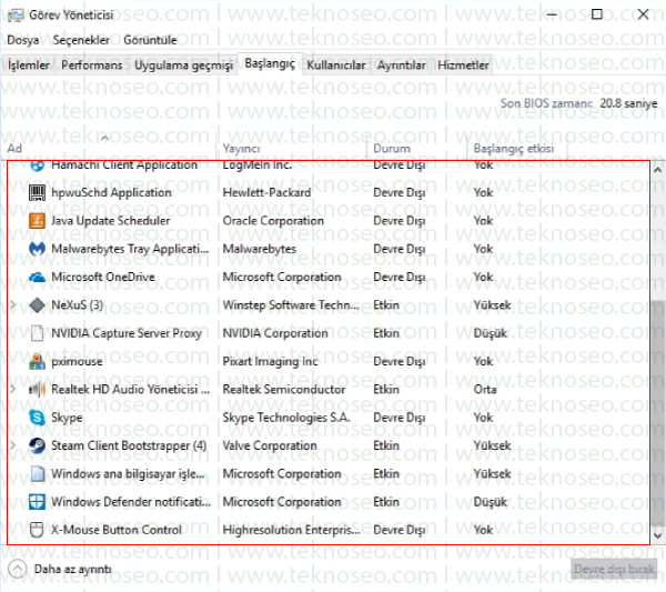windows 10,başlangıçta otomatik açılan programlar,başlangıçta açılan uygulamalar,windows 10 başlangıçta çalışan programları kapatma, windows 10 açılış hızlandırma