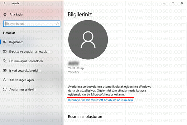 windows 10 yerel hesap silme,windows 10 yerel hesap kaldırma,windows 10 microsoft hesabıyla oturum açma,windows 10 microsoft hesabı ekleme