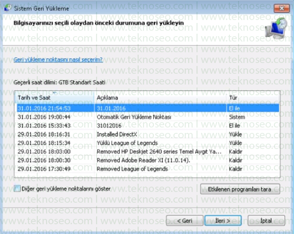 windows 7 sistem geri yükleme,silinen dosyaları geri getirme,windows 7 sistem geri yükleme hatası,windows 7 sistem geri yükleme noktası yok