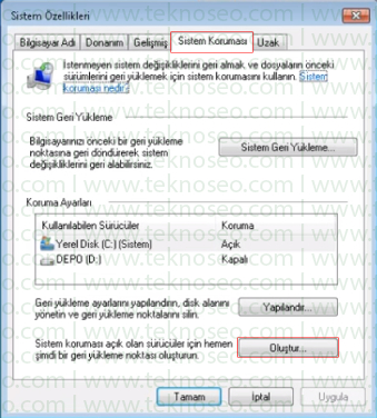 windows 7 sistem geri yükleme noktası oluşturma,sistem geri yükleme noktası yok,sistem geri yükleme noktası oluşturma,sistem geri yükleme tarih belirleme