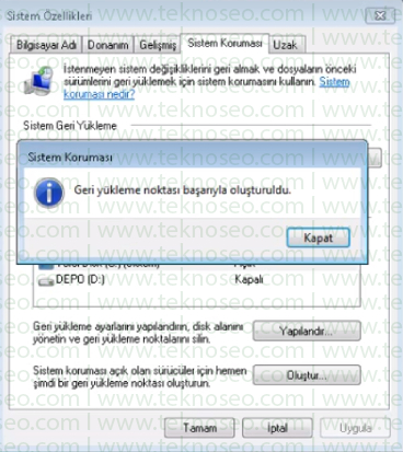windows 7 sistem geri yükleme noktası oluşturma,sistem geri yükleme noktası yok,sistem geri yükleme noktası oluşturma,sistem geri yükleme tarih belirleme