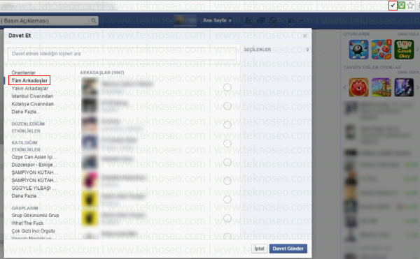 facebook tüm arkadaşları etkinliğe davet etme,facebook etkinlik daveti sınırı kaldırma,facebook invite all,facebook etkinlik davet edemiyorum