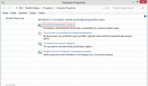 windows 8 varsayılan programı değiştirme,windows 8 varsayılan programı seçme,varsayılan programı değiştirme sorunu,birlikte aç eski haline getirme