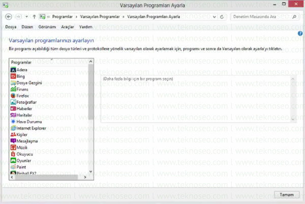 windows 8 varsayılan programı değiştirme,windows 8 varsayılan programı seçme,varsayılan programı değiştirme sorunu,birlikte aç eski haline getirme