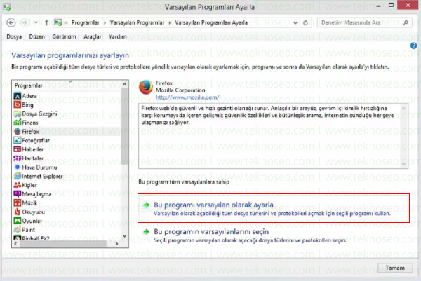 windows 8 varsayılan programı değiştirme,windows 8 varsayılan programı seçme,varsayılan programı değiştirme sorunu,birlikte aç eski haline getirme