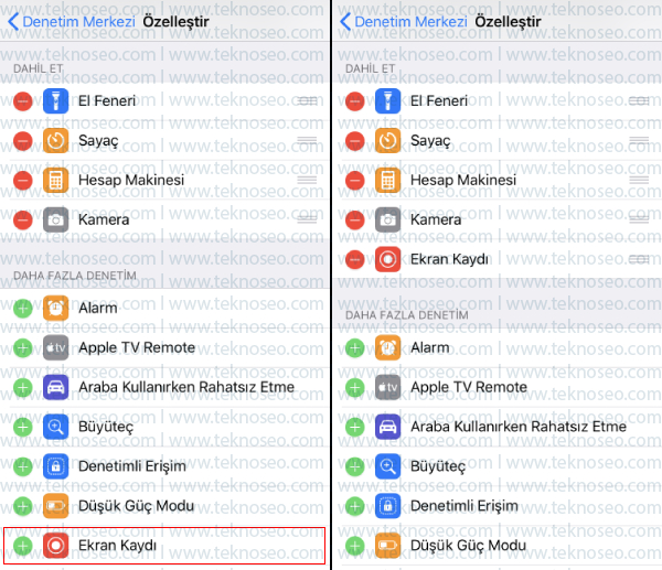 iphone,ipad,ekran kaydı,ekran kaydı ayarları,denetim masası,ekran videosu ayarları