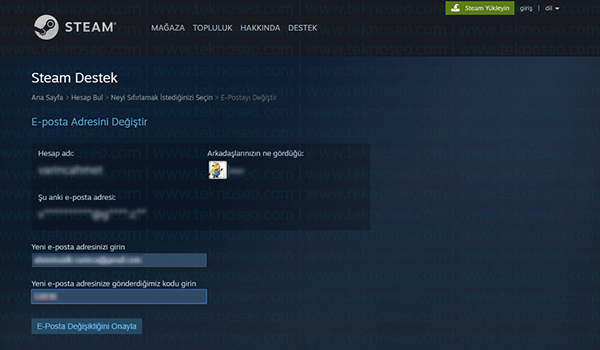 steam,e-posta değiştirme,steam e-posta doğrulama,e-posta adresini değiştirme,steam destek