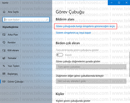 windows 10 görev çubuğunda simge gizleme,görev çubuğundaki simgeleri kaldırma,windows 10 görev çubuğu ayarları,windows 10 görev çubuğu özelleştirme