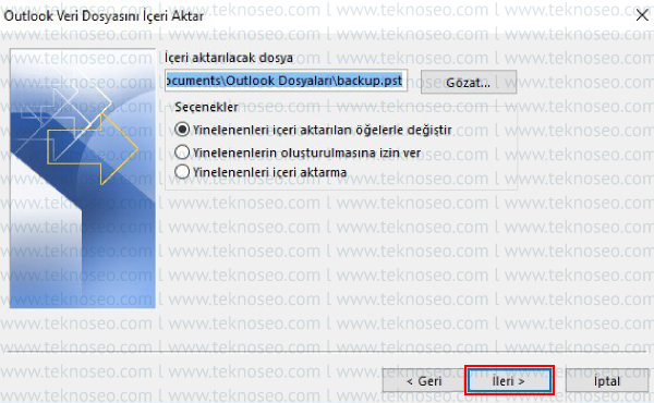 microsoft office,outlook,backup,yedek geri yükleme,yedek nasıl geri yüklenir