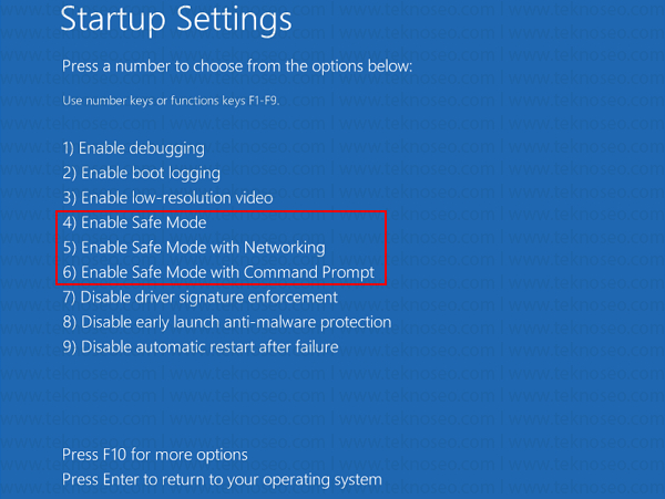 windows 10,güvenli mod,sistem kurtarma,başlangıç seçenekleri,sorun giderme