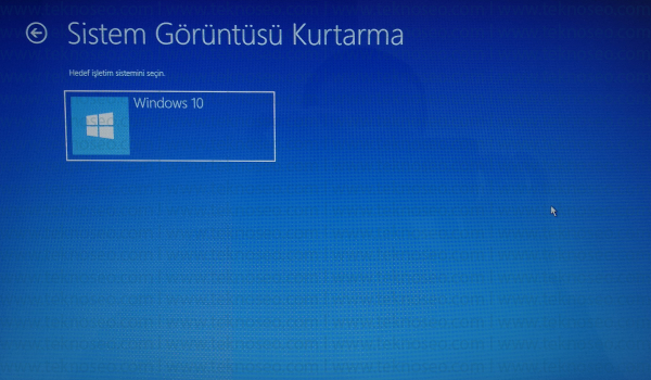 windows 10,imaj yükleme,sistem görüntüsünü geri yükleme,yedek geri yükleme,sistem kurtarma