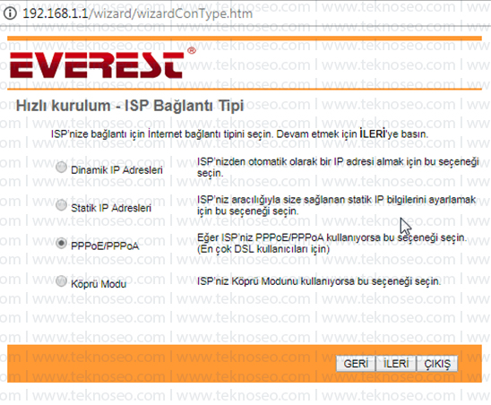 everest,everest sg-1250,everest sg-1250 arayüz giriş şifresi,everest sg-1250 hızlı kurulum,everest sg-1250 internet ayarları