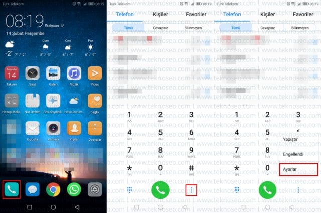 huawei,arama yönlendirme,arama yönlendirme kapatma,arama ayarları nerde
