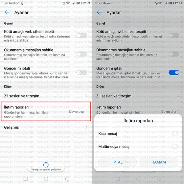 huawei,sms iletim raporu,mms iletim raporu,mesaj iletim raporu nasıl alınır,iletim raporu gelmiyor
