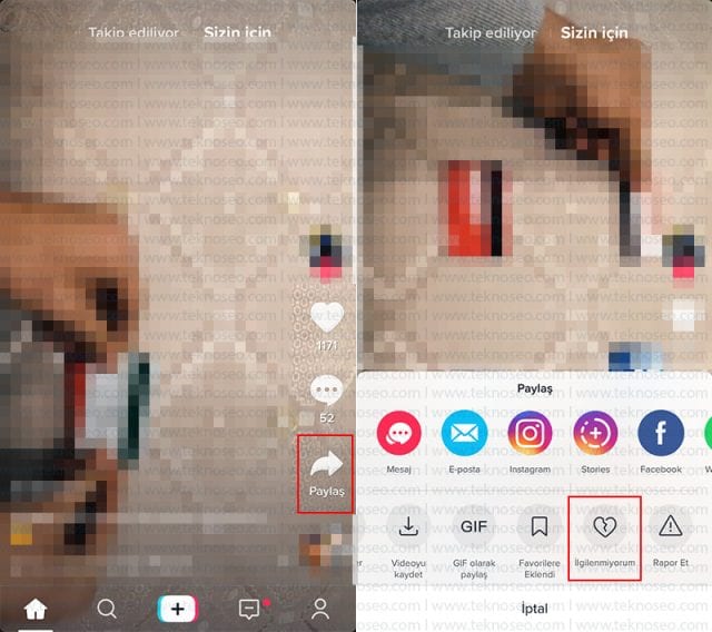 tik tok,istenmeyen video,filtreleme,içerik engelleme,istenmeyen videoları engelleme
