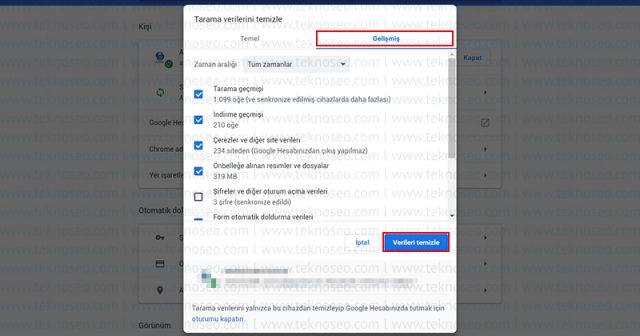 google chrome,tarayıcı geçmişi silme,tarayıcı geçmişi temizleme,çerezleri silme,ön belleğe alınan resimler ve dosyaları silme