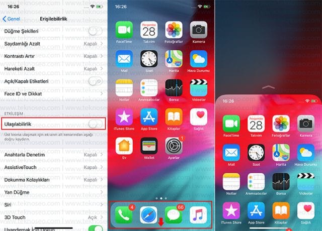 iphone x,tek elle kullanım modu nasıl açılır,tek el ile nasıl kullanılır,tek elle kullanma