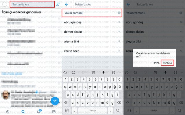 twitter,arama geçmişi nasıl silinir,telefondan arama geçmişini silme,twitter'da arama geçmişini temizleme,bilgisayardan twitter arama geçmişi silme