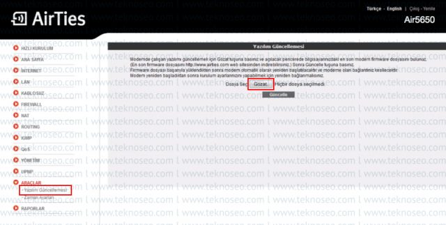 arties air 5650,yazılım güncelleme,firmware,download