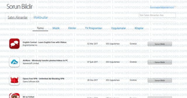 app store,iphone,apple,iade,sorun bildir