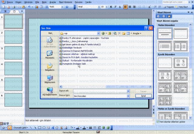 powerpoint 2003,birden fazla slaytta müzik çalma,slayta müzik ekleme,birden fazla slayta müzik ekleme,slayta müzik nasıl eklenir
