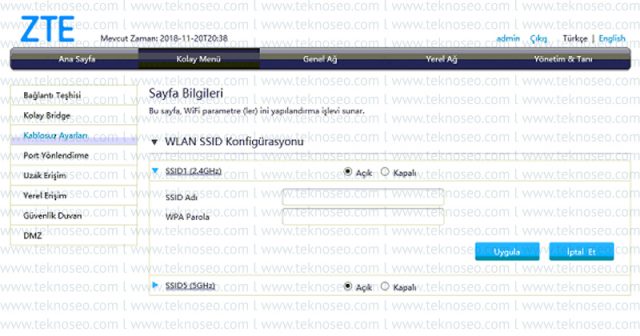 zte,zxhn h298a,modem kurulumu,kablosuz ayarları,arayüz giriş şifresi,internet ayarları