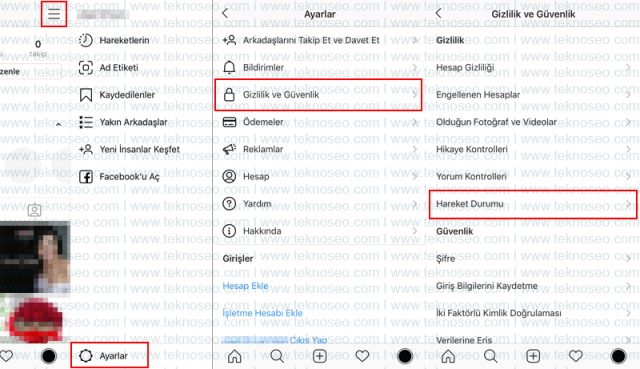 instagram,hareket durumunu göster,son görülme,kapatma,devre dışı bırakma